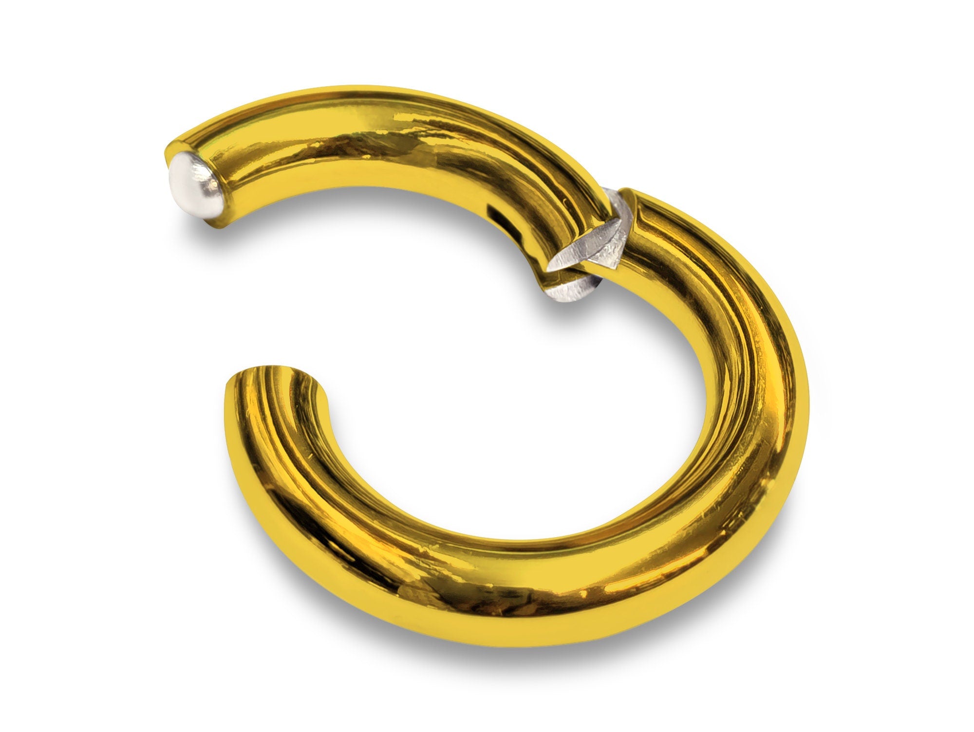 Septum Clicker Nose Ring, Septum Jewellery Large gauge, Big Size Nose Piercing - Segment Hinged Ring - 12G to 4G