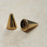 14K Solid Gold Spike Vertical Labret Stud Lip Piercing Curved Barbell - Gold Body Jewellery for Eyebrows and Ear Piercings- 1pc Each Order