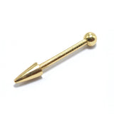 14K Solid Gold Spike Barbell Piercing, Cartilage Helix Piercing - Internally threaded - Body Piercing Also for Nipple Bar