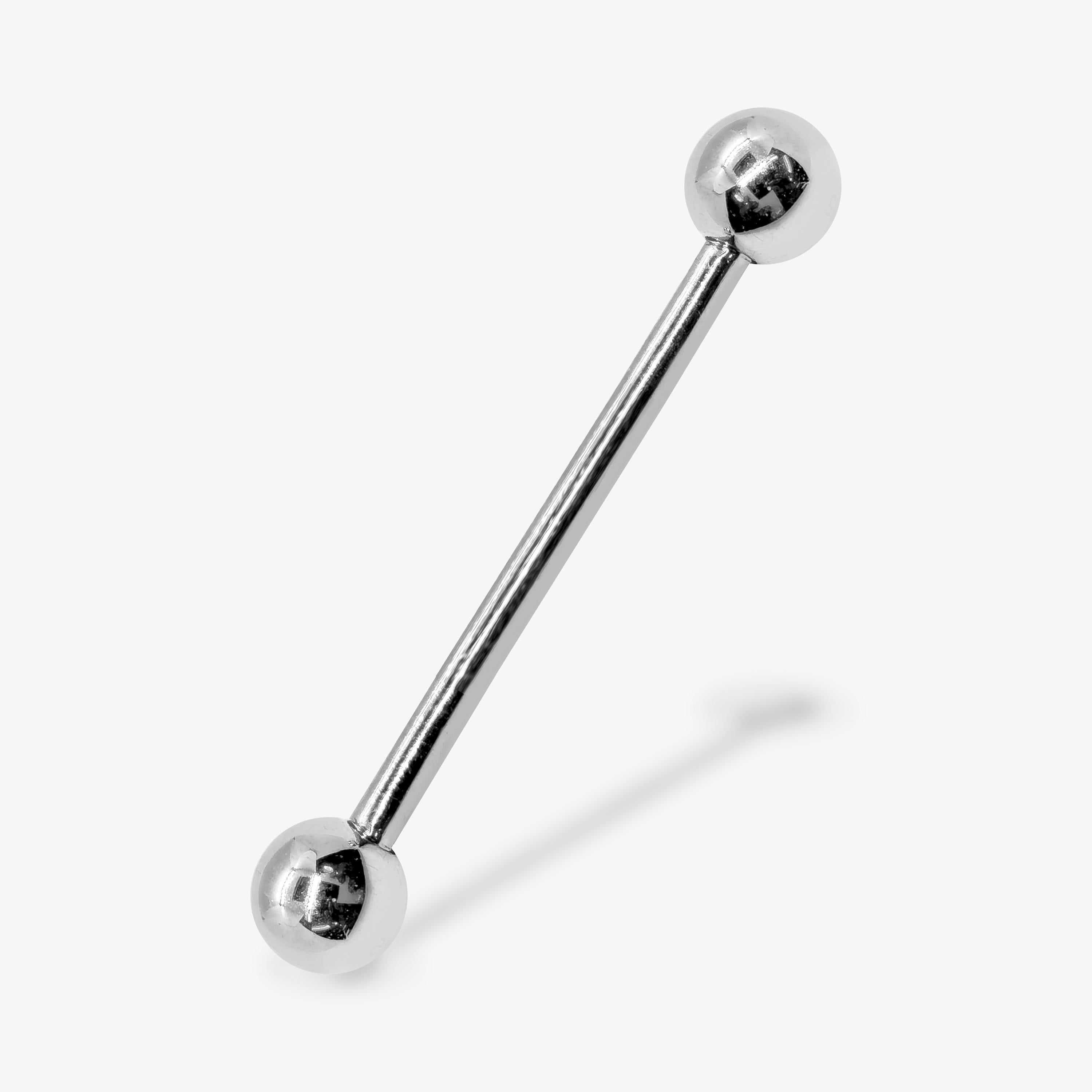 10K 14K 18K White Gold Industrial Barbell, 16G 14G Scaffold Piercing Body Jewellery