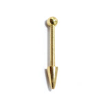 14K Solid Gold Spike Barbell Earrings, Cartilage Helix Piercing Ball and Cone Combinations - Body Piercing Also for Nipple Bar