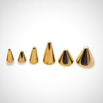 14K Solid Gold Angel Fang Lip Piercing 16g Curved Barbell Ball and Spikes Body Jewellery Vertical Angel Bites- 1pc each order