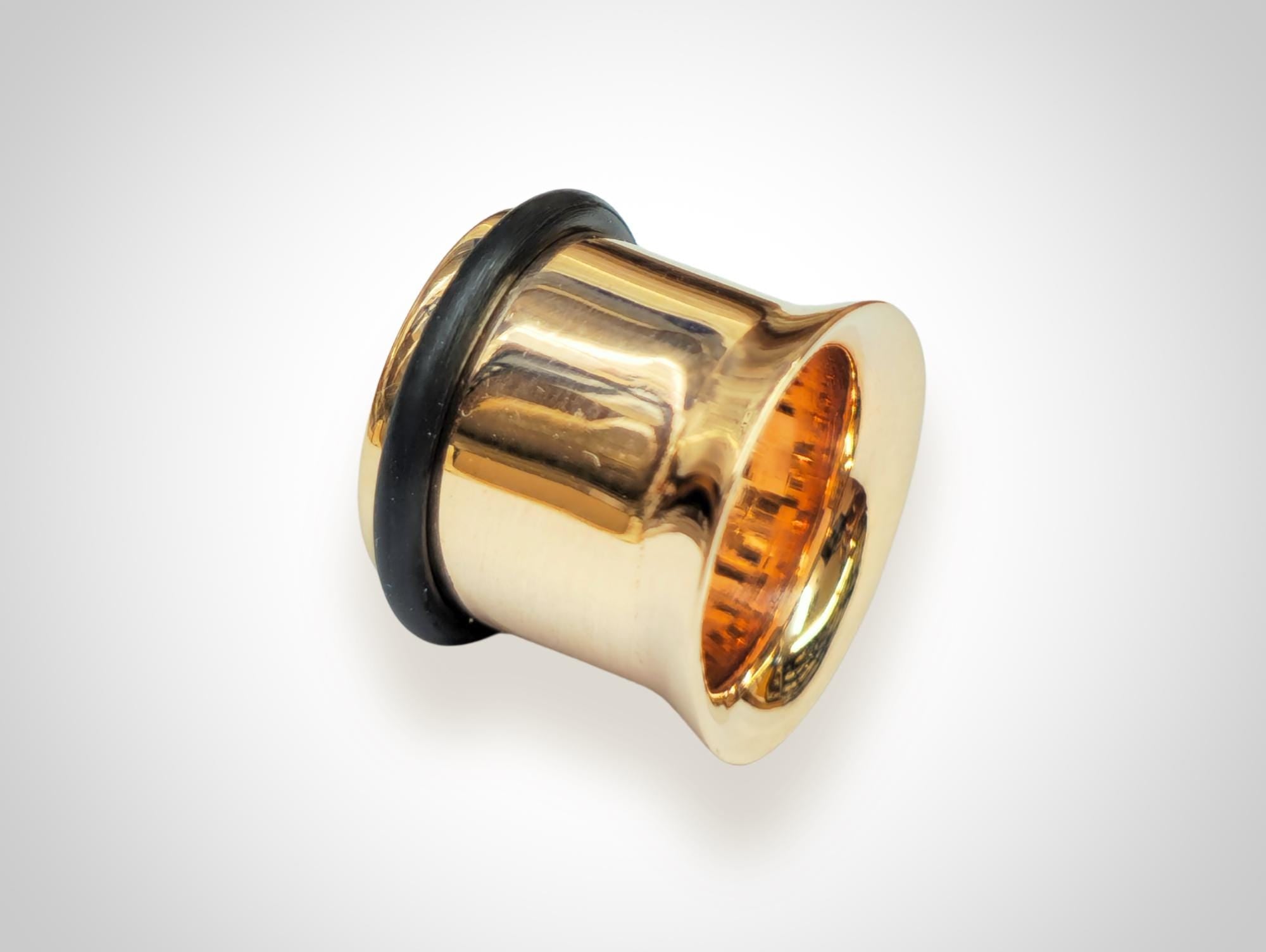 14K Gold Single Flared Plug Ear stretching kit, Ear Tunnel Body Jewellery - 1pc each order