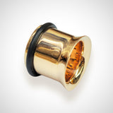 14K Gold Single Flared Plug Ear stretching kit, Ear Tunnel Body Jewellery - 1pc each order