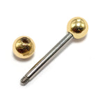 Titanium Tongue Barbells, Nipple Piercing Combined with 14K Solid Gold Balls Body Jewellery Sold as a single unit