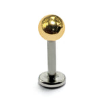 Titanium Labret Studs Combined with 14K Solid Gold Balls Body Jewellery Lip Piercing Jewelry Sold as a single unit