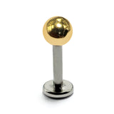Titanium Labret Studs Combined with 14K Solid Gold Balls Body Jewellery Lip Piercing Jewelry Sold as a single unit