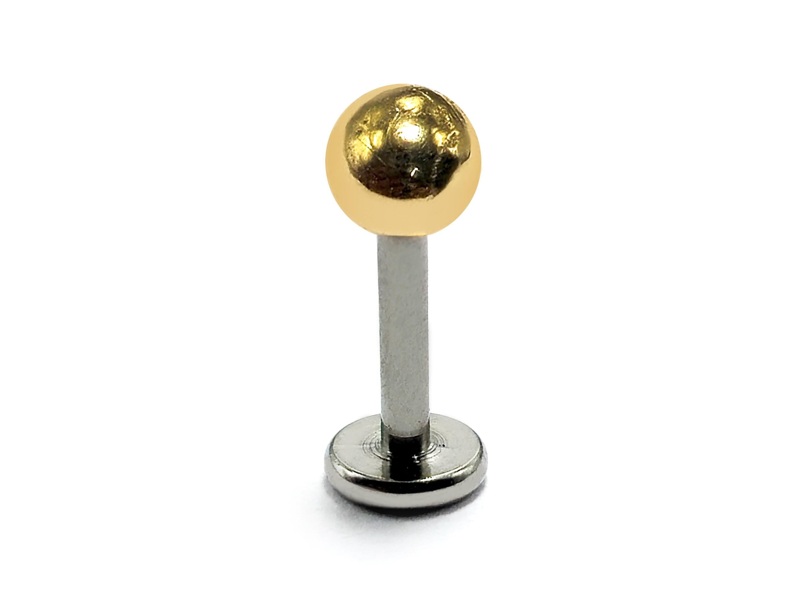 Titanium Labret Studs Combined with 14K Solid Gold Balls Body Jewellery Lip Piercing Jewelry Sold as a single unit