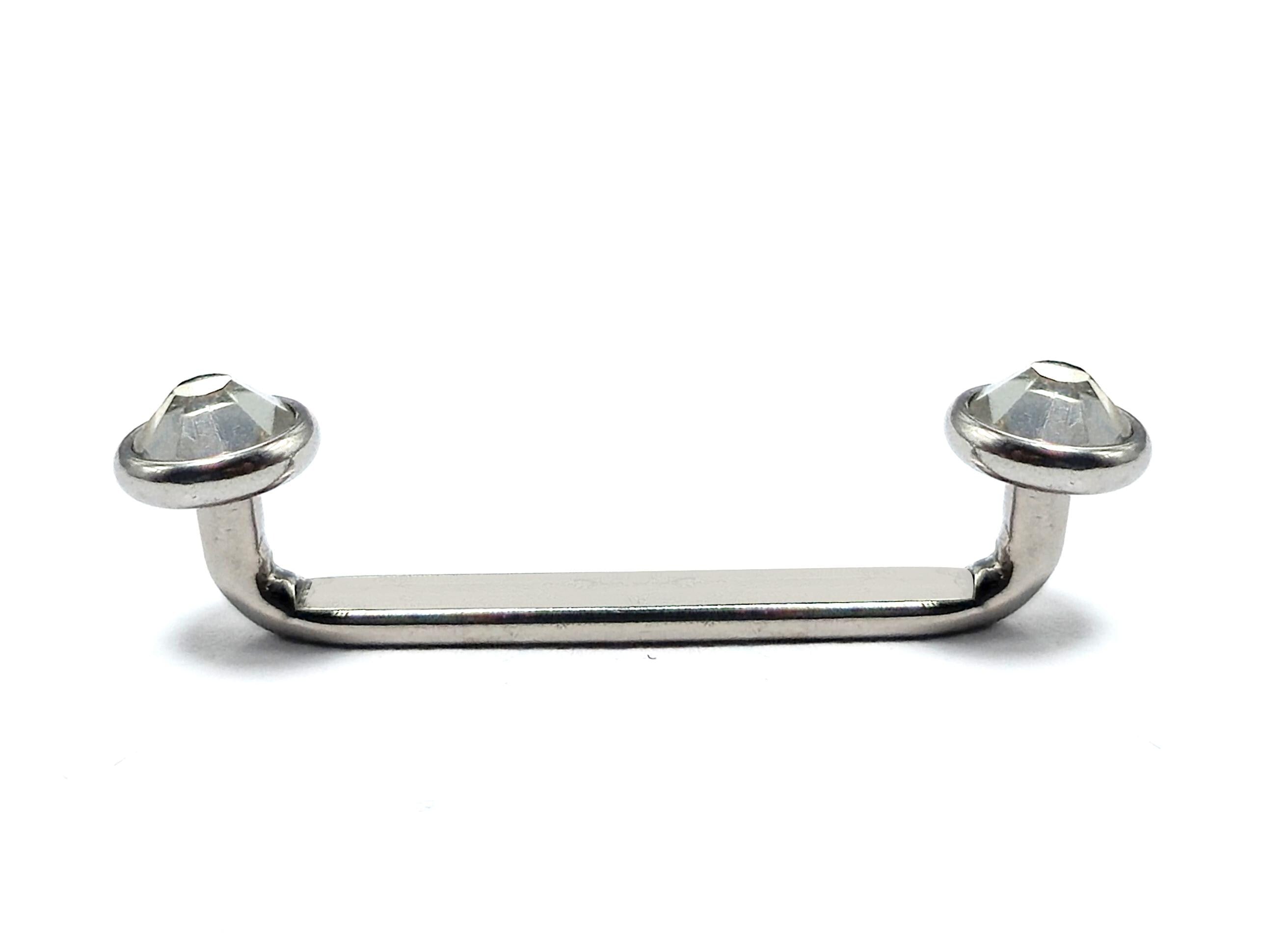Titanium Surface Barbell Dermal Staple Piercing 14G Body Jewellery with Gem Crystals
