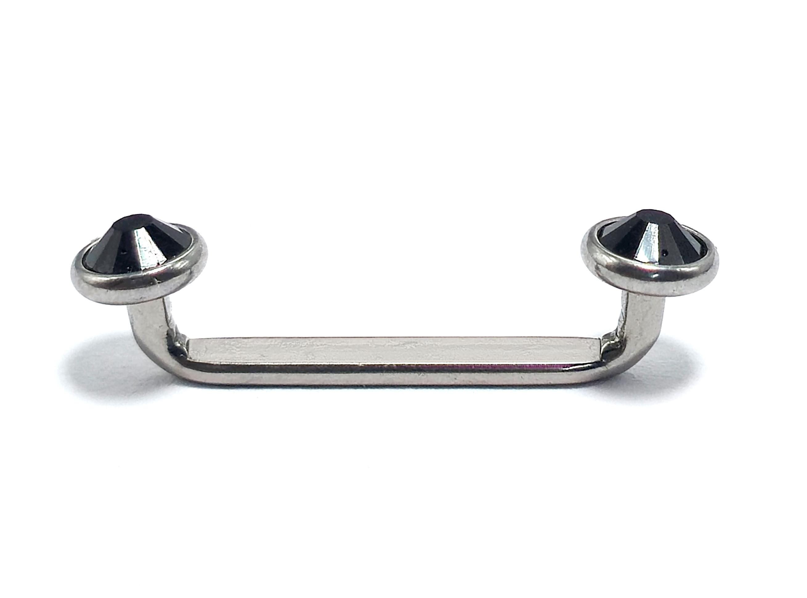 Titanium Surface Barbell Dermal Staple Piercing 14G Body Jewellery with Gem Crystals