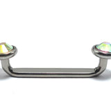 Titanium Surface Barbell Dermal Staple Piercing 14G Body Jewellery with Gem Crystals