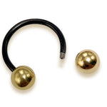 Titanium Septum Horseshoe Ring Combined with 14K Solid Gold Balls Circular Barbells Body Jewellery Nose Ring Sold as a single unit