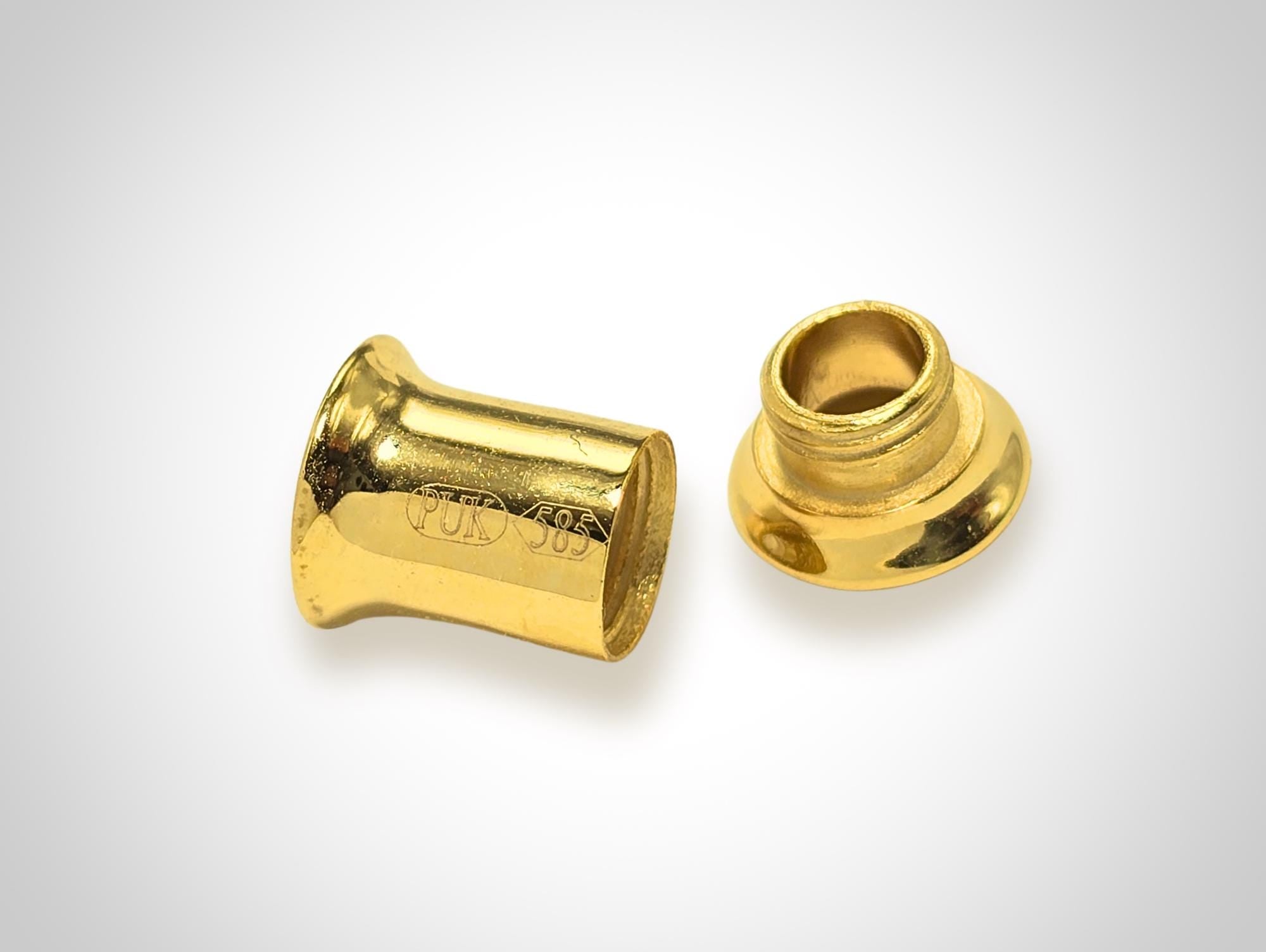14K Gold Double Flared Plug Ear Lobe Stretchers, Ear Tunnel Body Jewellery - 1pc each order