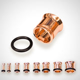 14K Rose Gold Single Flared Plugs Ear stretching Tunnel Body Jewellery - 1pc each order