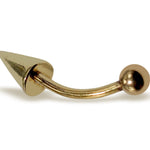 14K Gold Spike Eyebrow Piercing 16G Body Jewellery Curved Barbell combination of custom size ball end - 1pc each order