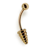 14K Gold Spike Eyebrow Jewellery Spring Design 16G Body Piercing Curved Barbell combination of custom size ball end - 1pc each order