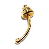 14K Gold Eyebrow Piercing Unique Cone Design 16G Body Jewellery Curved Barbell combination of custom size ball end - 1pc each order