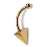14K Gold 4 Sided Pyramid Spike Eyebrow Jewellery 16G Body Piercing Curved Barbell combination of custom size ball end - 1pc each order