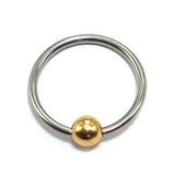 Titanium Nipple ring, Septum Nose Jewellery, Lip piercing Combined with 14K Solid Gold Balls Body Jewellery Sold as a single unit