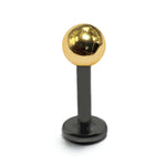 Titanium Labret Studs Combined with 14K Solid Gold Balls Body Jewellery Lip Piercing Jewelry Sold as a single unit