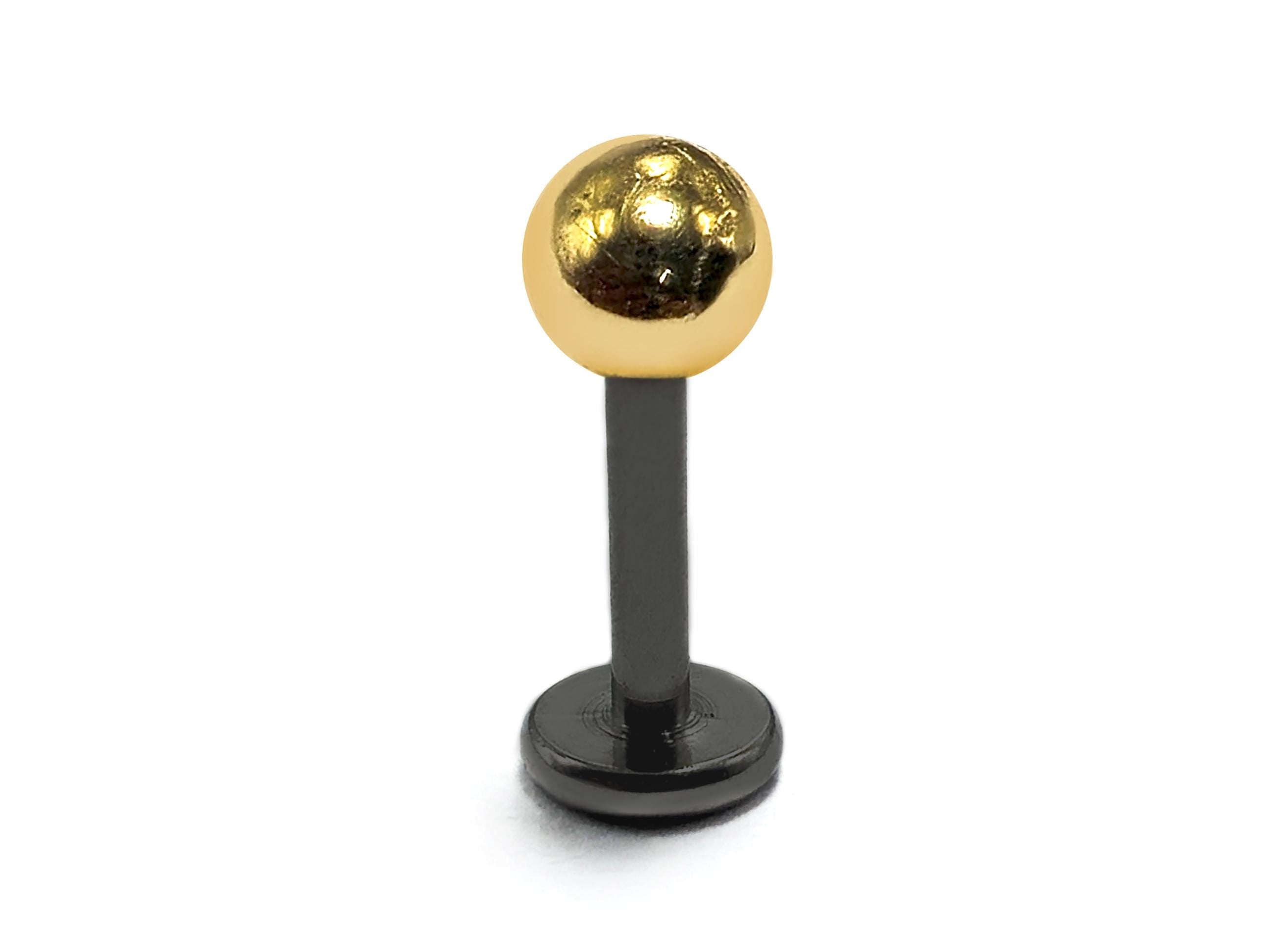 Titanium Labret Studs Combined with 14K Solid Gold Balls Body Jewellery Lip Piercing Jewelry Sold as a single unit