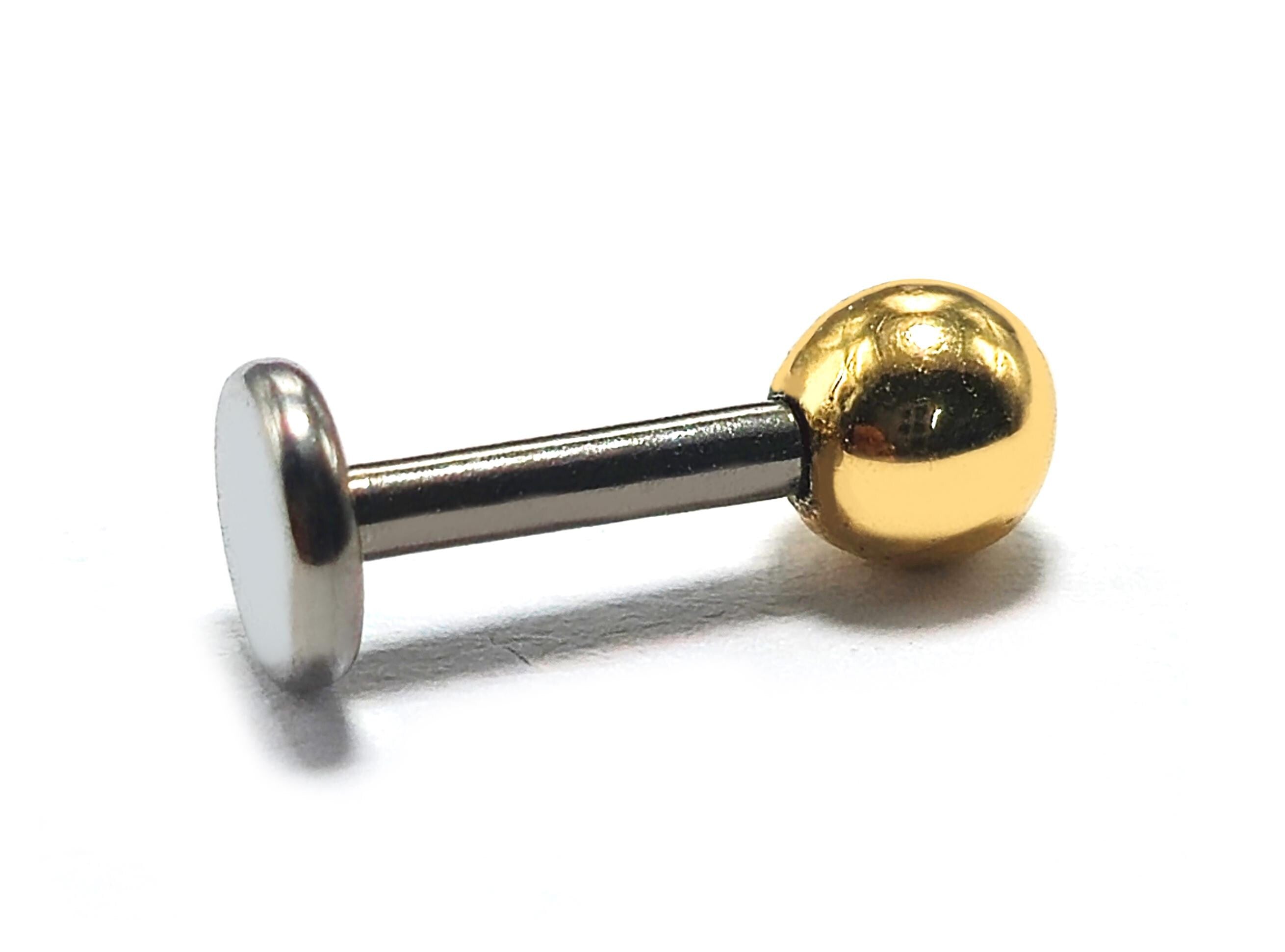 Titanium Labret Studs Combined with 14K Solid Gold Balls Body Jewellery Lip Piercing Jewelry Sold as a single unit