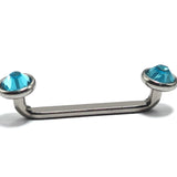 Titanium Surface Barbell Dermal Staple Piercing 14G Body Jewellery with Gem Crystals