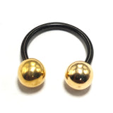 Titanium Septum Horseshoe Ring Combined with 14K Solid Gold Balls Circular Barbells Body Jewellery Nose Ring Sold as a single unit