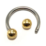 Titanium Septum Horseshoe Ring Combined with 14K Solid Gold Balls Circular Barbells Body Jewellery Nose Ring Sold as a single unit