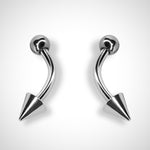 Titanium Angel Fangs Piercing Lip Jewelry 16g Curved Barbell with Ball and Spikes, Cones Combination Body Jewellery - 2pc each order