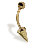 14K Gold Spike Eyebrow Piercing 16G Body Jewellery Curved Barbell combination of custom size ball end - 1pc each order