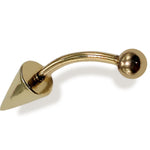 14K Gold Spike Eyebrow Piercing 16G Body Jewellery Curved Barbell combination of custom size ball end - 1pc each order