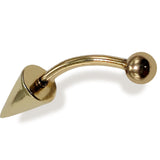 14K Gold Spike Eyebrow Piercing 16G Body Jewellery Curved Barbell combination of custom size ball end - 1pc each order