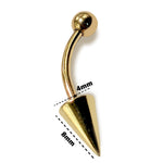 14K Gold Spike Eyebrow Piercing 16G Body Jewellery Curved Barbell combination of custom size ball end - 1pc each order