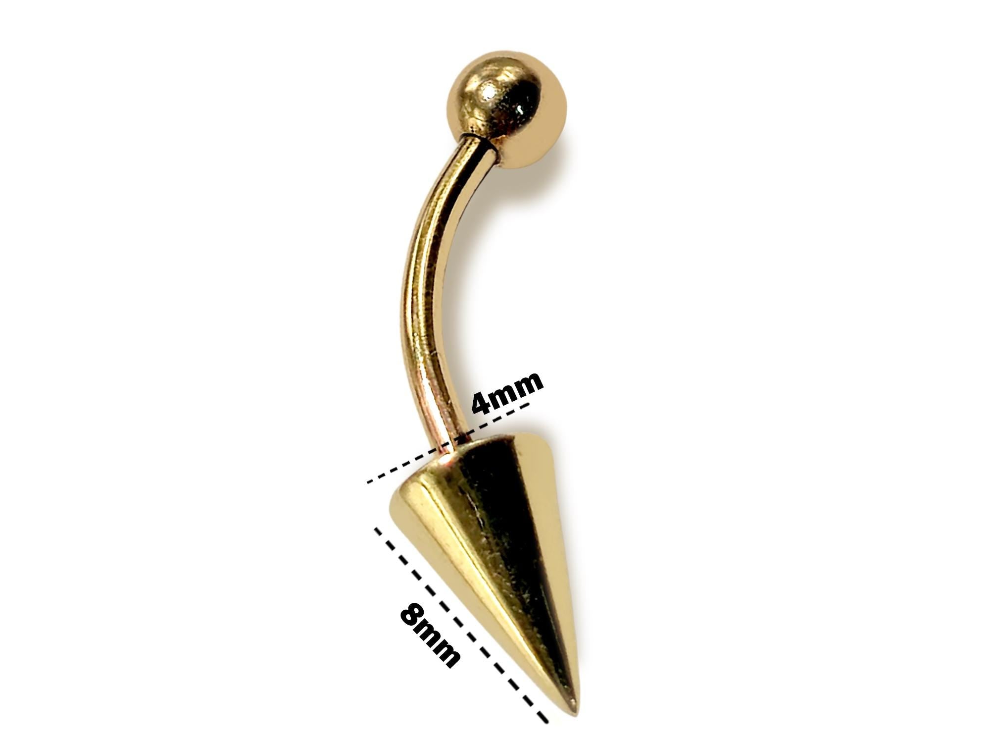 14K Gold Spike Eyebrow Piercing 16G Body Jewellery Curved Barbell combination of custom size ball end - 1pc each order