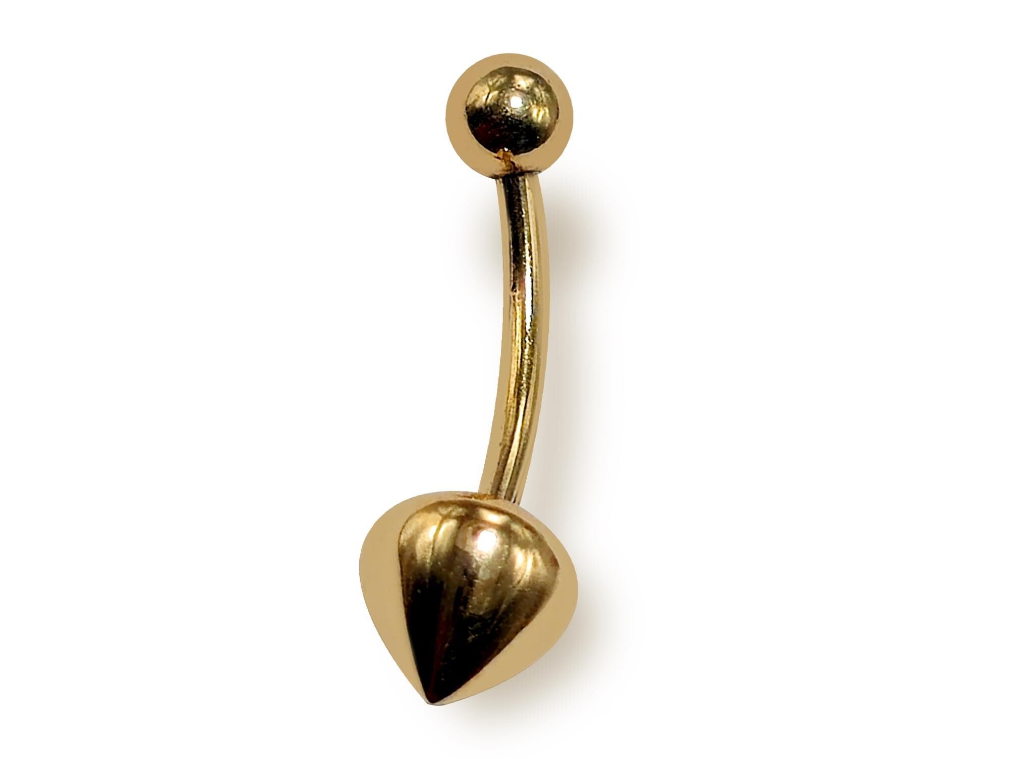 14K Gold Round Cone Eyebrow Jewellery 16G Body Piercing Curved Barbell combination of custom size ball end - 1pc each order