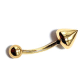 14K Gold Round Cone Eyebrow Jewellery 16G Body Piercing Curved Barbell combination of custom size ball end - 1pc each order