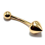14K Gold Round Cone Eyebrow Jewellery 16G Body Piercing Curved Barbell combination of custom size ball end - 1pc each order
