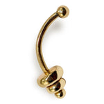 14K Gold Eyebrow Piercing Unique Cone Design 16G Body Jewellery Curved Barbell combination of custom size ball end - 1pc each order