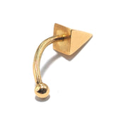 14K Gold 4 Sided Pyramid Spike Eyebrow Jewellery 16G Body Piercing Curved Barbell combination of custom size ball end - 1pc each order