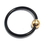Titanium Nipple ring, Septum Nose Jewellery, Lip piercing Combined with 14K Solid Gold Balls Body Jewellery Sold as a single unit