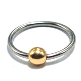 Titanium Nipple ring, Septum Nose Jewellery, Lip piercing Combined with 14K Solid Gold Balls Body Jewellery Sold as a single unit