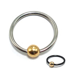 Titanium Nipple ring, Septum Nose Jewellery, Lip piercing Combined with 14K Solid Gold Balls Body Jewellery Sold as a single unit