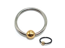 Titanium Nipple ring, Septum Nose Jewellery, Lip piercing Combined with 14K Solid Gold Balls Body Jewellery Sold as a single unit