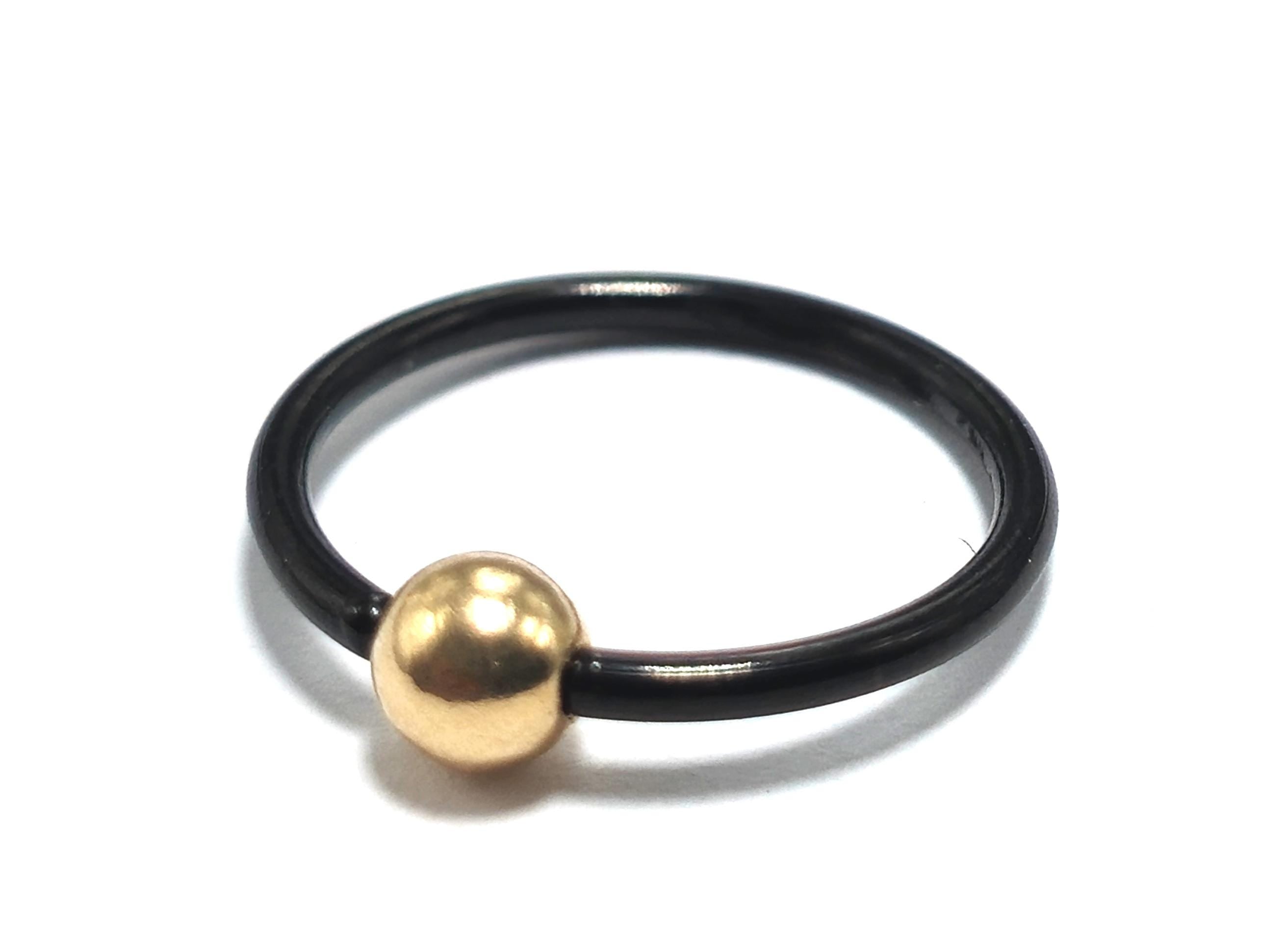 Titanium Nipple ring, Septum Nose Jewellery, Lip piercing Combined with 14K Solid Gold Balls Body Jewellery Sold as a single unit