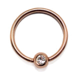 Titanium Captive Bead Hoop Septum Rings with Gem ball Crystals, BCR/CBR Nipple Piercing - 1pc each order - 18g 16g 14g Body Jewellery