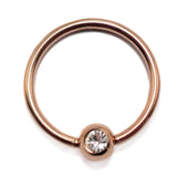 Titanium Captive Bead Hoop Septum Rings with Gem ball Crystals, BCR/CBR Nipple Piercing - 1pc each order - 18g 16g 14g Body Jewellery