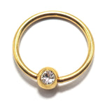 Titanium Captive Bead Hoop Septum Rings with Gem ball Crystals, BCR/CBR Nipple Piercing - 1pc each order - 18g 16g 14g Body Jewellery