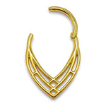 14K Gold Weave Pattern design Clicker Hoop Ring for Nose Septum, Daith Piercing 16G Body Jewellery - Inner Diameter size 8mm
