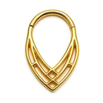 14K Gold Weave Pattern design Clicker Hoop Ring for Nose Septum, Daith Piercing 16G Body Jewellery - Inner Diameter size 8mm